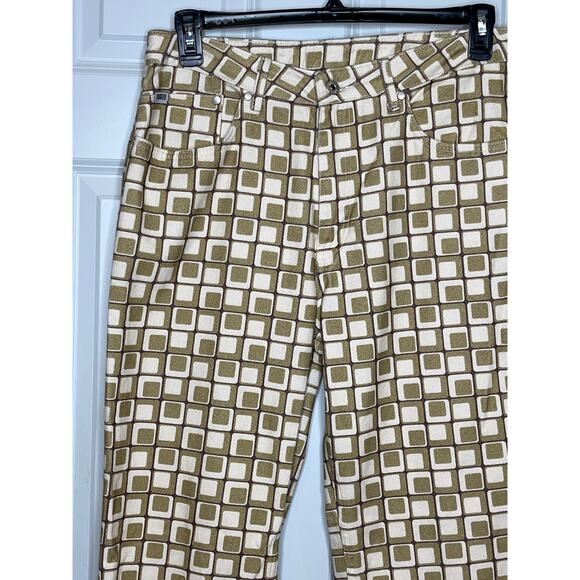 The Ragged Priest Jeans Size 32 Brown Green Cream Retro Relaxed Wide Leg Jeans - Picture 2 of 8